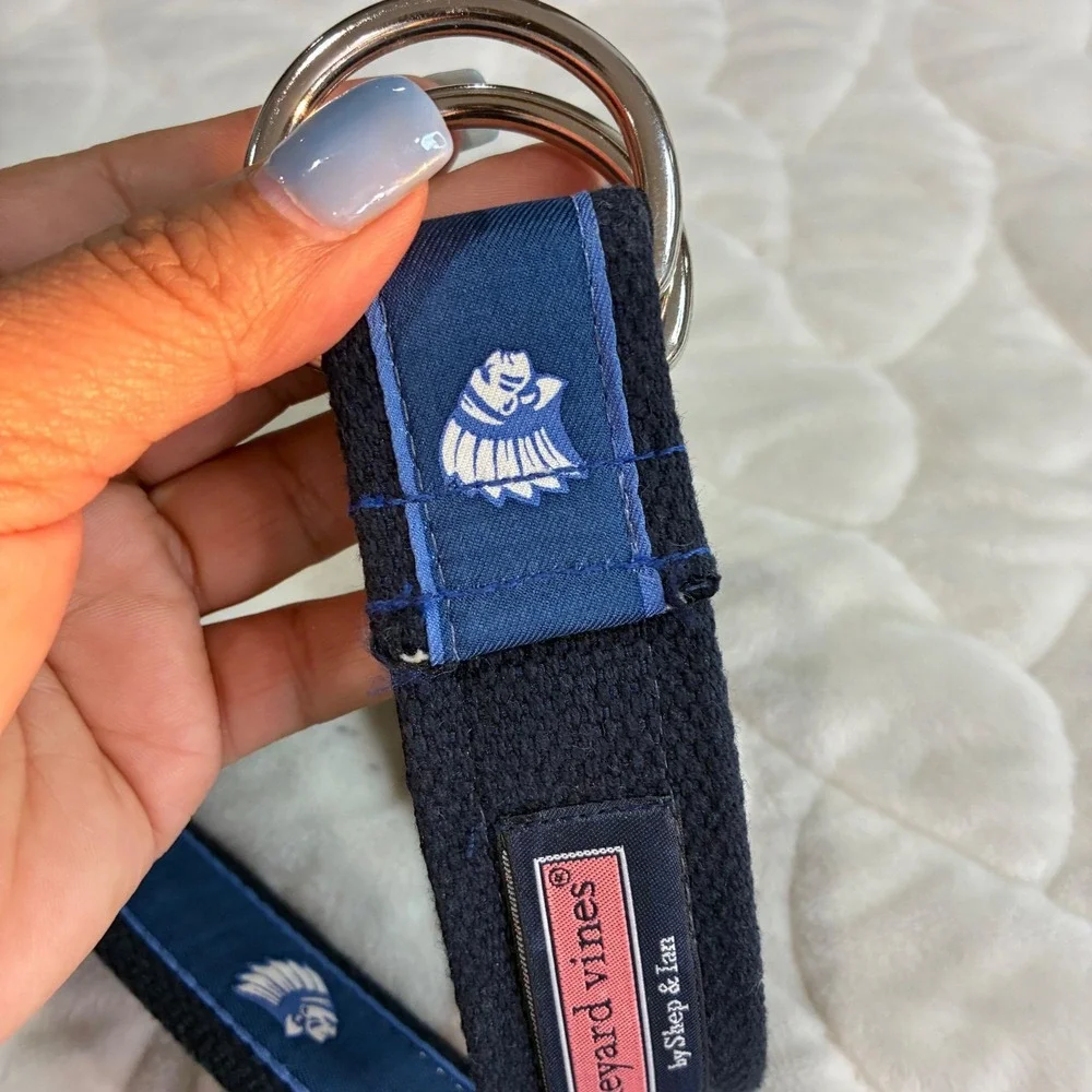 Vineyard Vines by‎ Shep & Ian Mens Navy Blue Belt with Native American Design-L